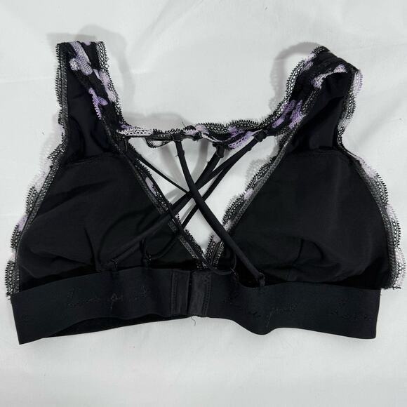 PINK Victoria’s Secret Purple Butterfly Lace T-Strap Crossback Bralette SZ Small - Picture 3 of 6